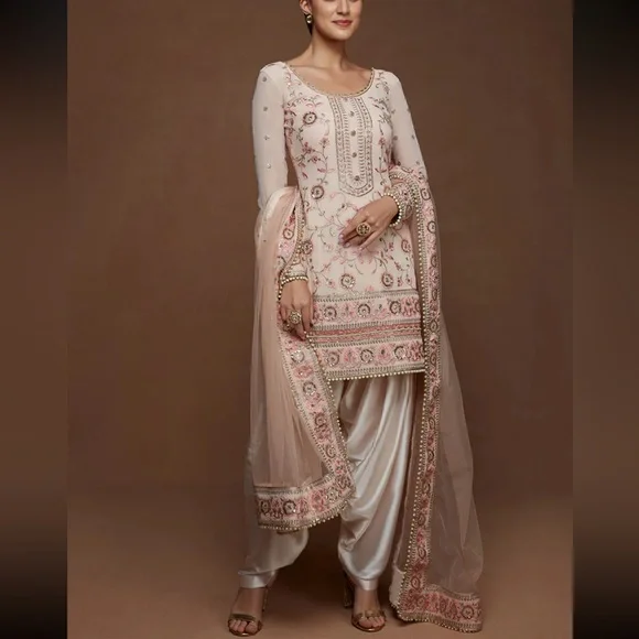 Women’s brand new Indian Punjabi suit outfit size extra small light pink stylish - Picture 2 of 6